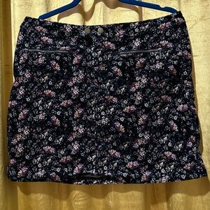 Floral corduroy skirt